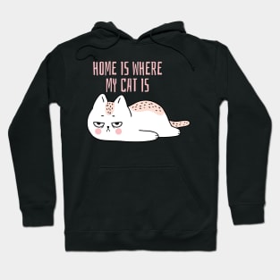 Home is where my cat is fun slogan. Hoodie